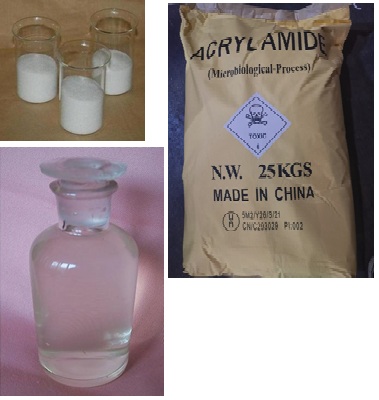 Acrylamide powder and acrylamide solution