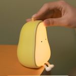 Pear Night Light Baby LED Bedside Lamp Cute Silicone Nursing Dimmable Touch For Girls Women Sleeping