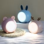 Cute Little Night Light LED Touch Stepless Dimming Bedroom USB Charging Bedside Pet Rabbit Christmas